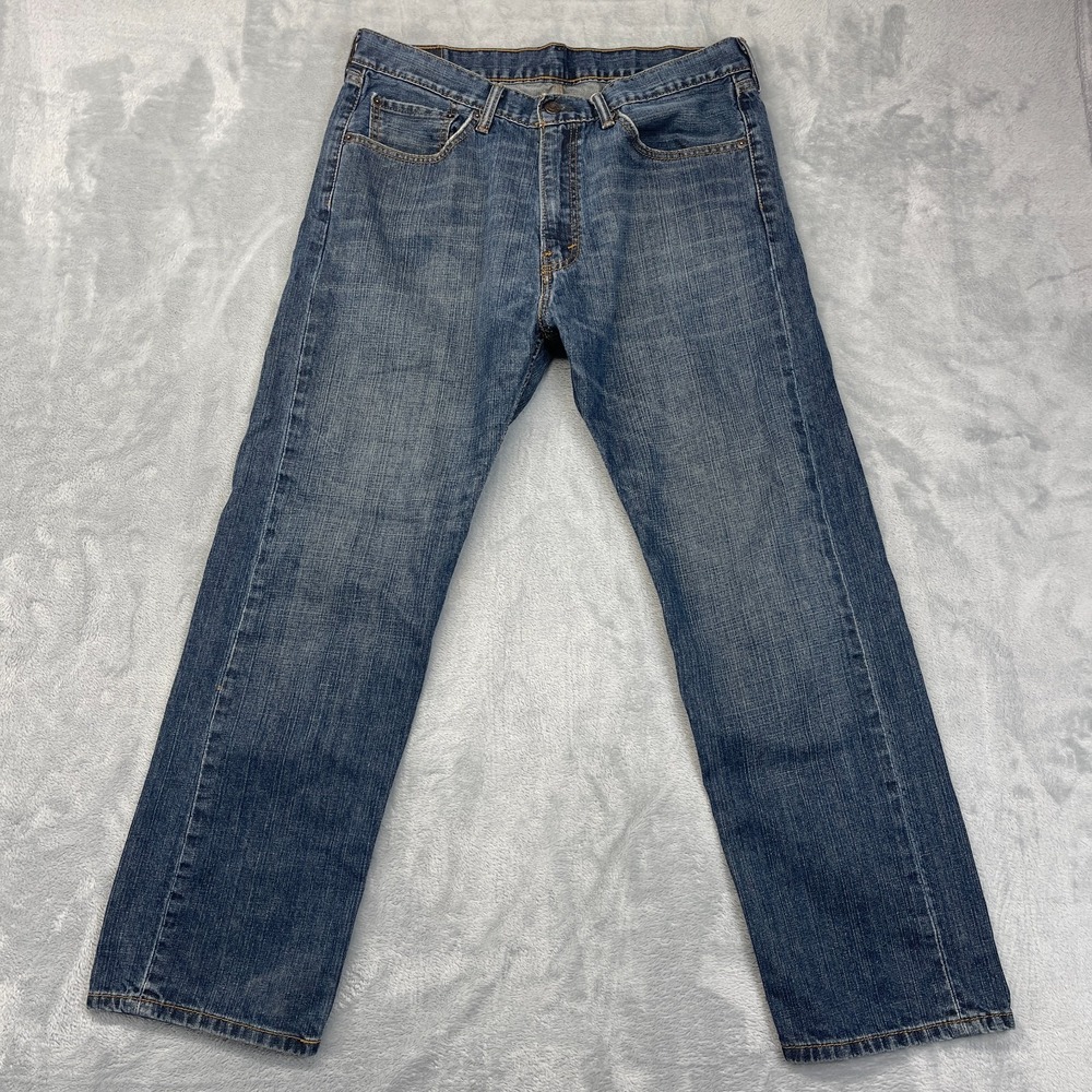 Levi's 505 Jeans Mens 36x30 Blue Denim Mid Rise Red‎ Tab Straight Leg Outdoor